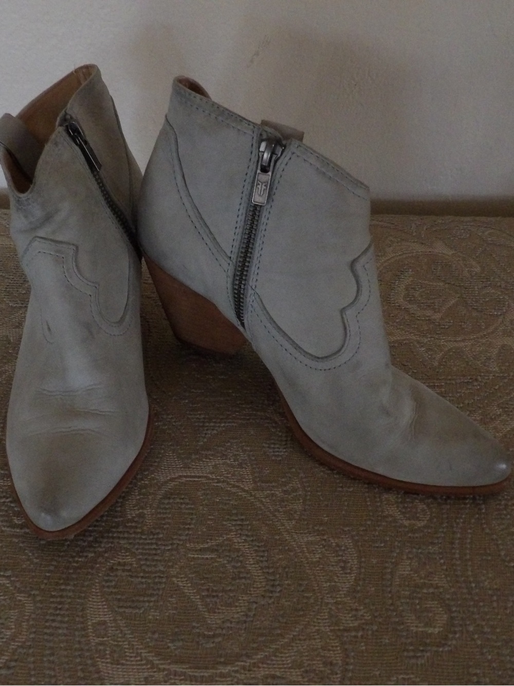 Frye Gray Suede Ankle Boots